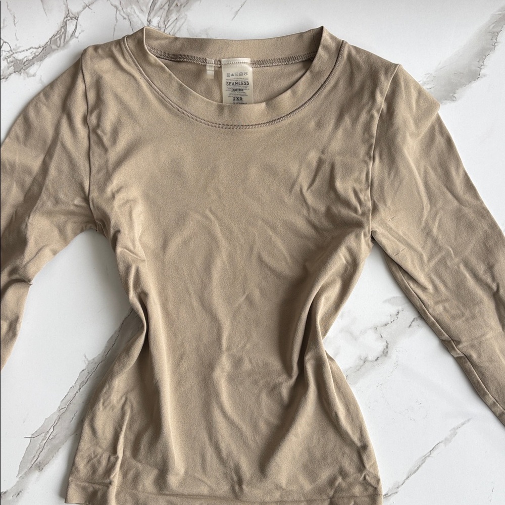 Aritzia Beige Long Sleeve Top